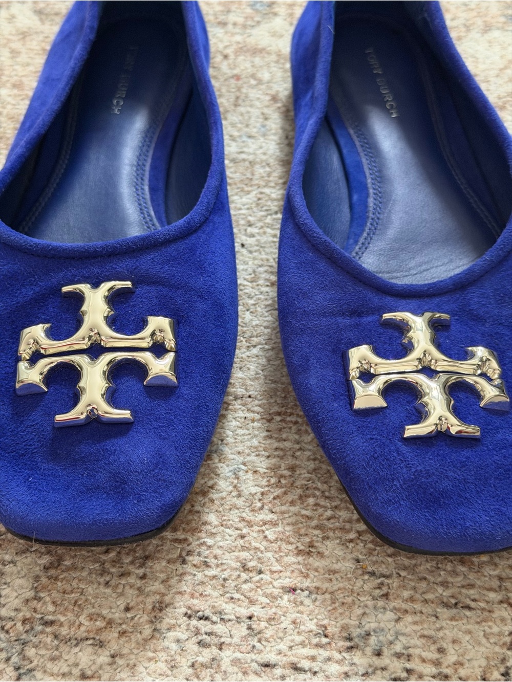 Tory Burch Royal Blue Suede Eleanor Ballet Flats size 7 1/2. - Picture 2 of 6